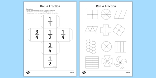 Roll A Fraction: Half, Quarter And Two Quarters