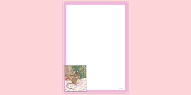 FREE! - Simple Blank Mouse Threading Needle Page Border | Twinkl