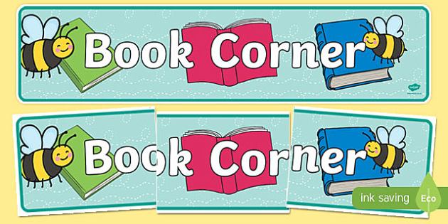 Bee Themed Book Corner Display Banner Teacher Made