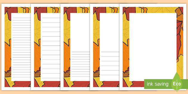 Fall Leaves Page Borders Teacher Made