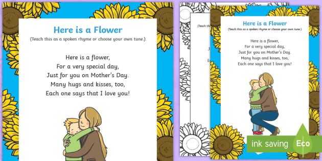 Flower Rhyme Flower Poem Mother s Day Parents