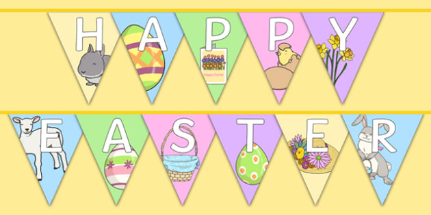 Happy Easter Bunting Egg Pack x12 Easter Wooden Craft Bunting Blanks and Signs
