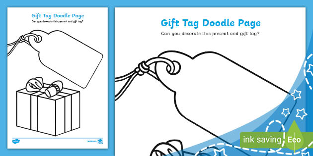 Gift Tag Doodle Page