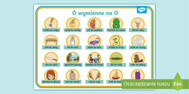 ó Wymienne Na O Przykłady Ó wymienne na O | Przykłady | Mata ze słownictwem