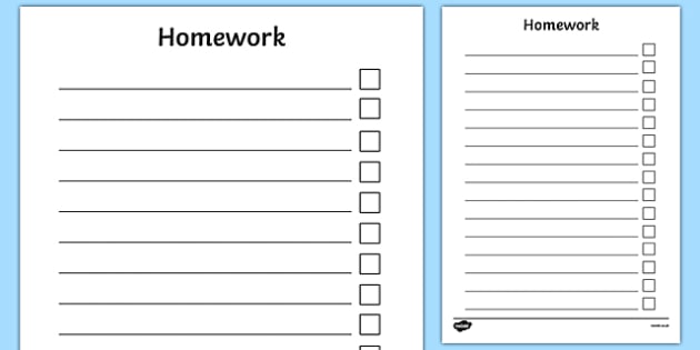 homework folder checklist