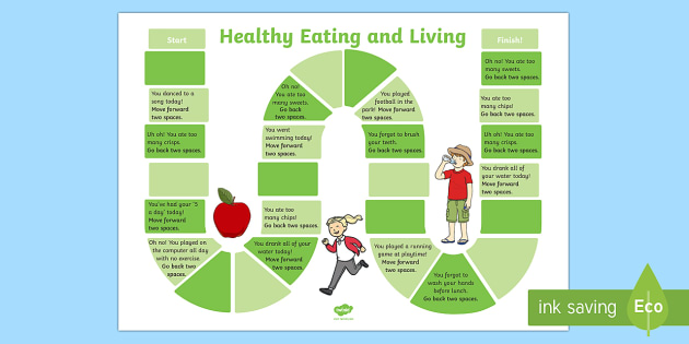 healthy eating and living board game