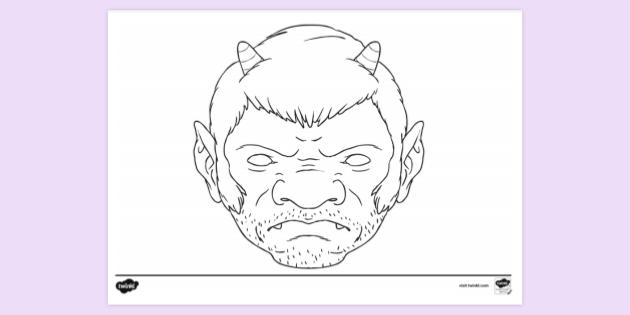 FREE! - Troll Mask Colouring | Colouring Sheets