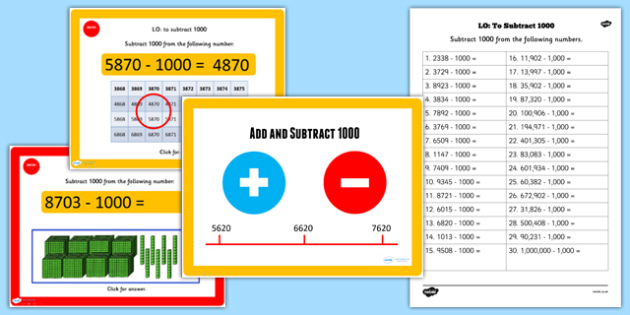 Add Or Subtract 1000 Lessons 3 And 4 Teaching Pack Numeracy