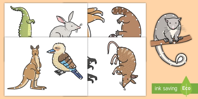Kids Threading Activity Teaching Resources 3 x Australian Animal Lacing Shapes