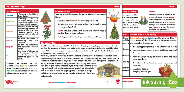 Re Knowledge Organiser: The Christmas Story Y6