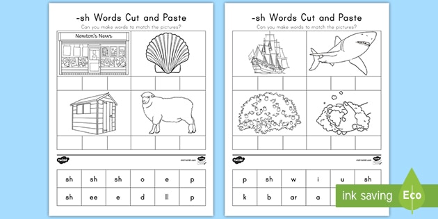 Sh Digraphs Cut And Paste Activity Teacher Made