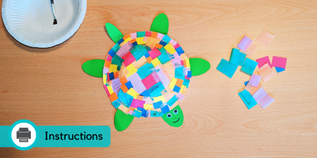 Collage Turtle Shell Diy Turtle Craft Teacher Made