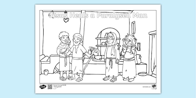 Jesus Heals Paralyzed Man Coloring - T Tp 5563 Jesus Heals A Paralysed Man Colouring Page Ver 4