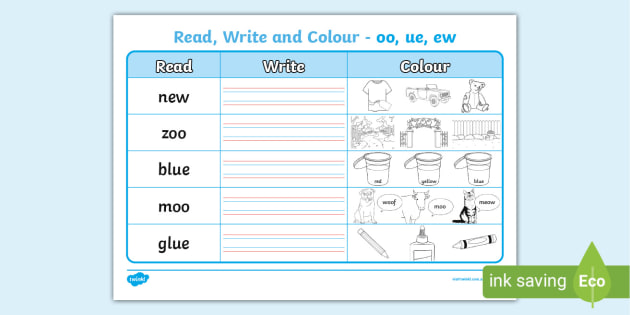 Read, Write and Colour (teacher made)