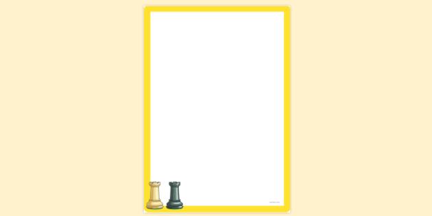 FREE! - King Chess Piece Page Border (Teacher-Made) - Twinkl