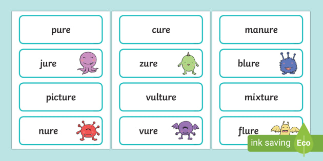 real-and-alien-ure-word-cards-teacher-made