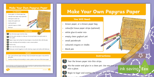 Egyptian Papyrus Paper  Crayola CIY, DIY Crafts for Kids and