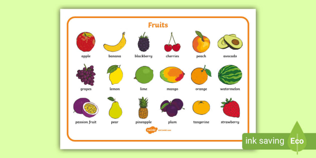 Fruit Word Mat - Fruit Vocabulary (teacher made)