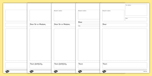 Formal Letter Writing Template For Ks1