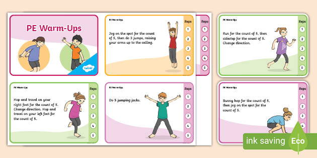 PE Warm Ups Activity Cards Primary Resources