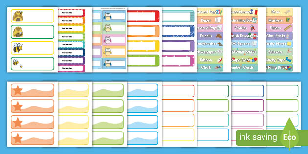 Free Class Supplies And Cubby Labels Pack Twinkl