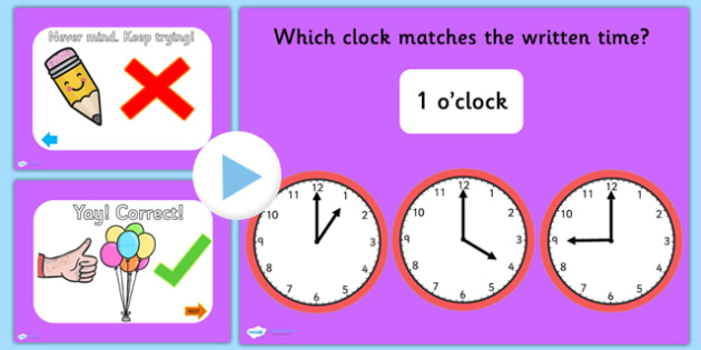 Clock Matching PowerPoint Version 2 (teacher made)