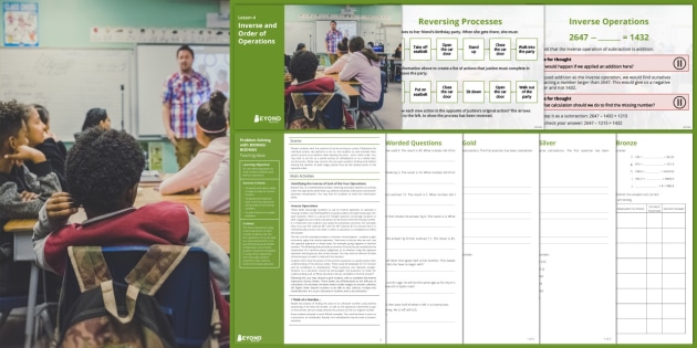 Using Inverse Operations to Solve Problems Lesson Pack