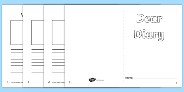 Dear Diary Writing Frame Template Teacher Made 
