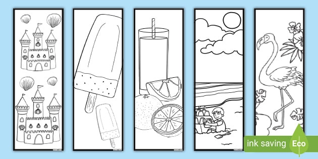 free printable summer bookmarks to colour reading twinkl