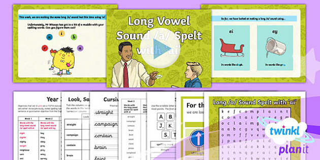 Long /a/ Sound Spelt as ai Lesson Plan (teacher made)