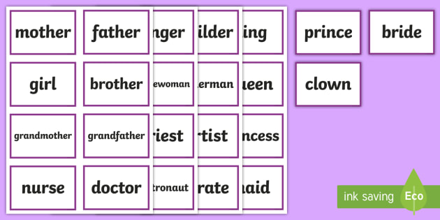 Middle Primary Word Association People Cards