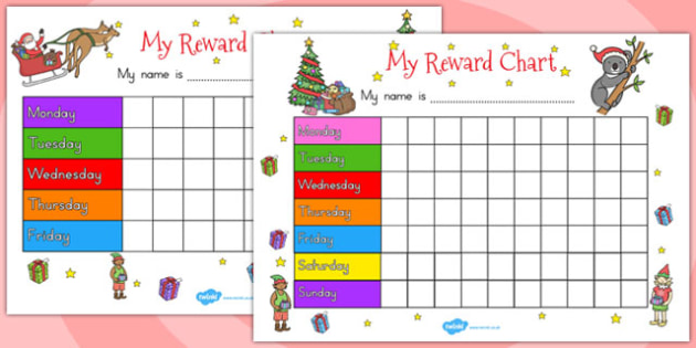 Christmas Reward Chart Printable