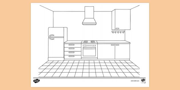 FREE! - Kitchen Scene Colouring Sheet | Colouring Sheets