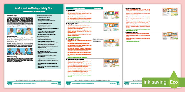 FREE! - PSHE and Citizenship KS1 Safety Unit Plan | Safety First