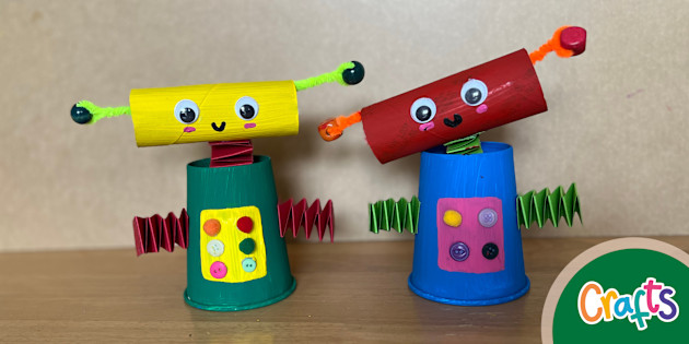 Recycled Robot Diy Kids Robot Paper Cup Robot Craft Twinkl Crafts