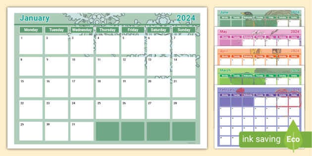 Blank Planning Template 2024 Calendar (teacher made)