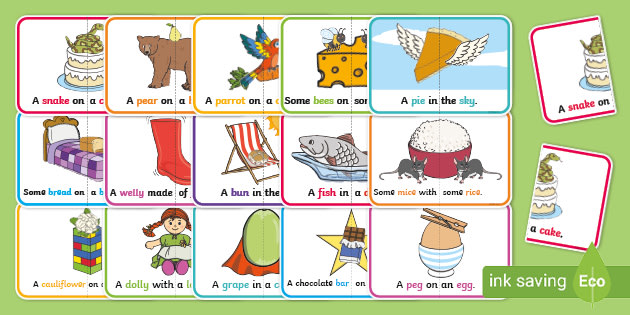 Funny Food Rhyming Word Cards (Teacher-Made) - Twinkl