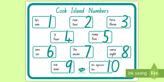 Cook Islands Numbers 1-10 - A4 Display Poster (teacher made)