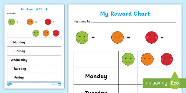 Reward Chart Yellow Banner Template