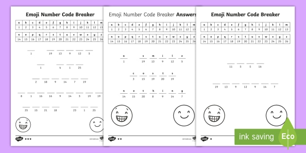 Ks1 Emoji Number Code Breaker Worksheet Teacher Made