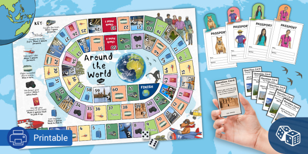 Geography　Trivia　Game　Board　the　Around　World　Board　Game