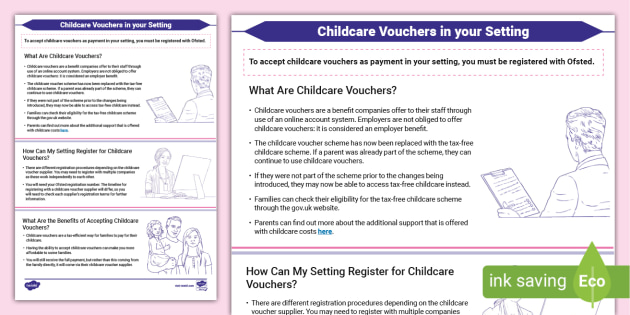How Do The Childcare Vouchers Work