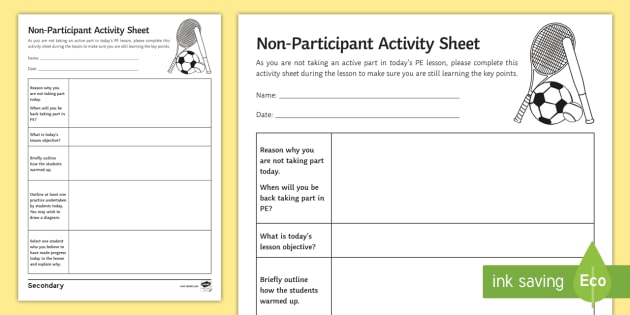 non participant worksheet worksheet teacher made