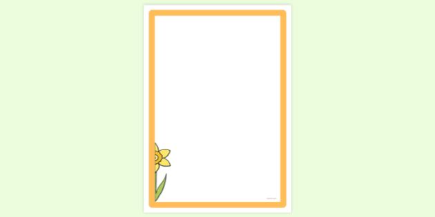 FREE! - Half a Daffodil Page Border | Page Borders | Twinkl