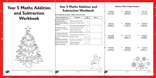 christmas maths worksheets year 5 workbook teacher made