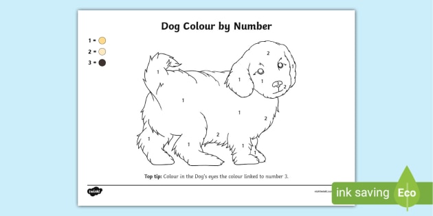 free-dog-colour-by-number-teacher-made