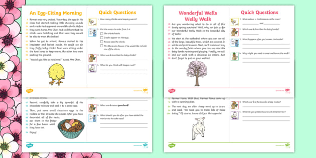 KS1 60-Second Reads: Spring Activity Pack (teacher Made)