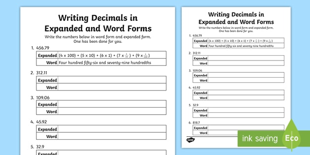 Expanded and Standard Form 4th Grade Math - Teacher Resource