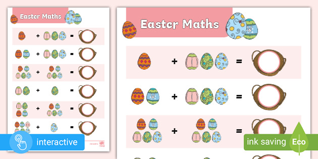 Easter Maths Worksheet (teacher made)