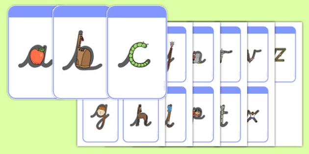 Alphabet Letter Shapes Flashcards - activity, guide